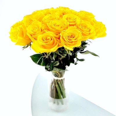 BOUQUET DE ROSES JAUNES AMBRE